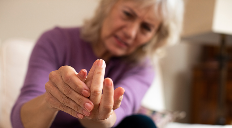 Woman with arthritic hands
